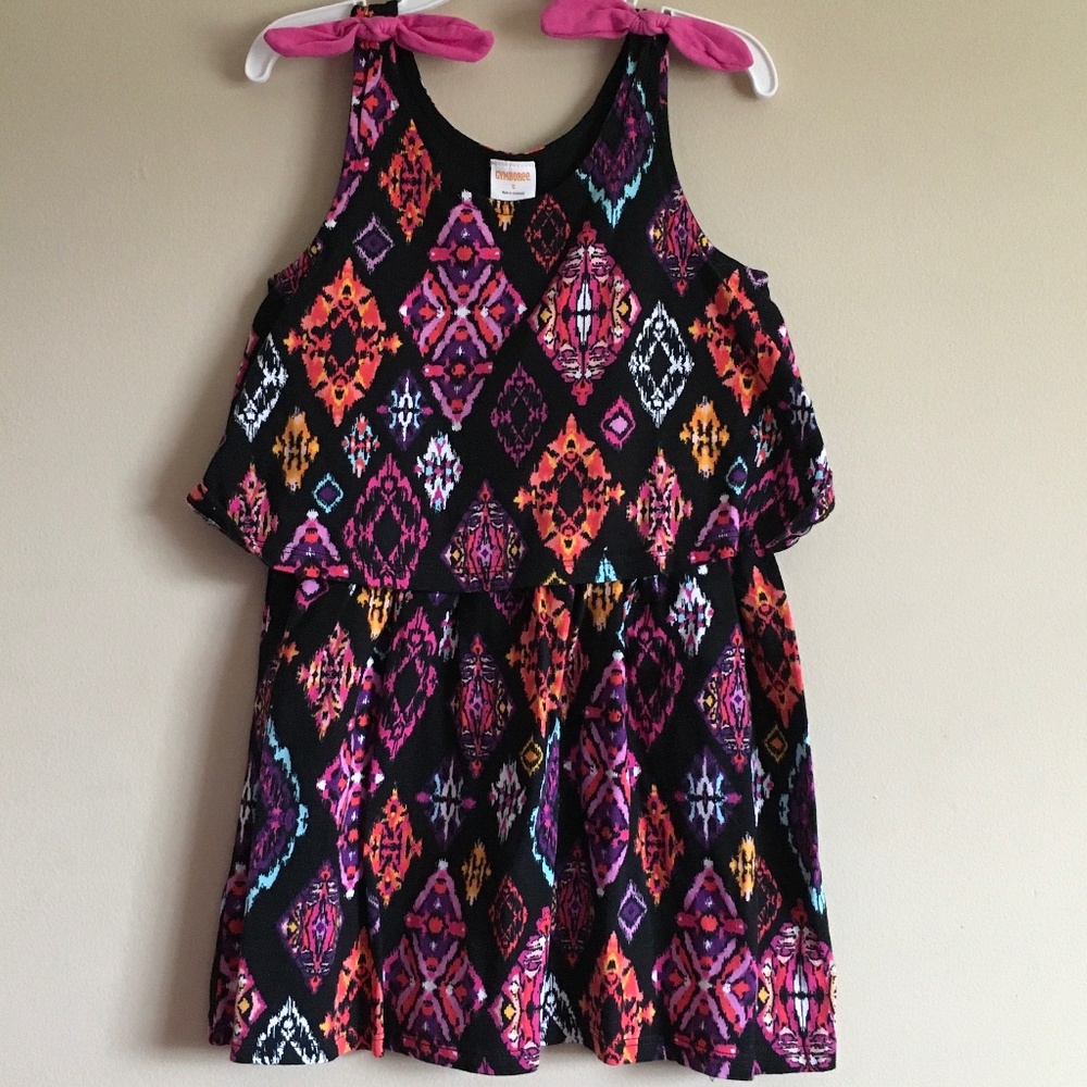 Gymboree Girl 5 “ISLAND GIRL” Cotton Sleeveless SUN Dress geometric purple/black